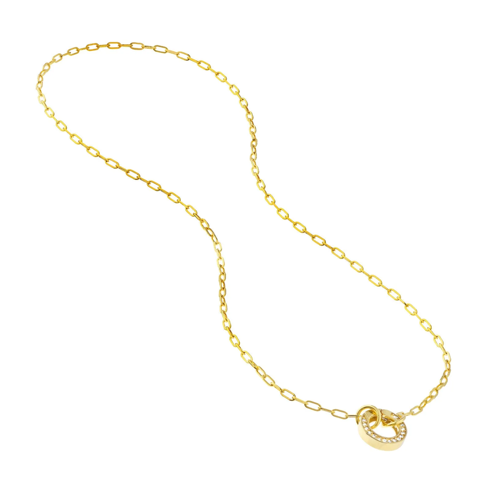 14k Yellow Gold 2.5MM Paperclip Chain with Interchangeable Push Locks