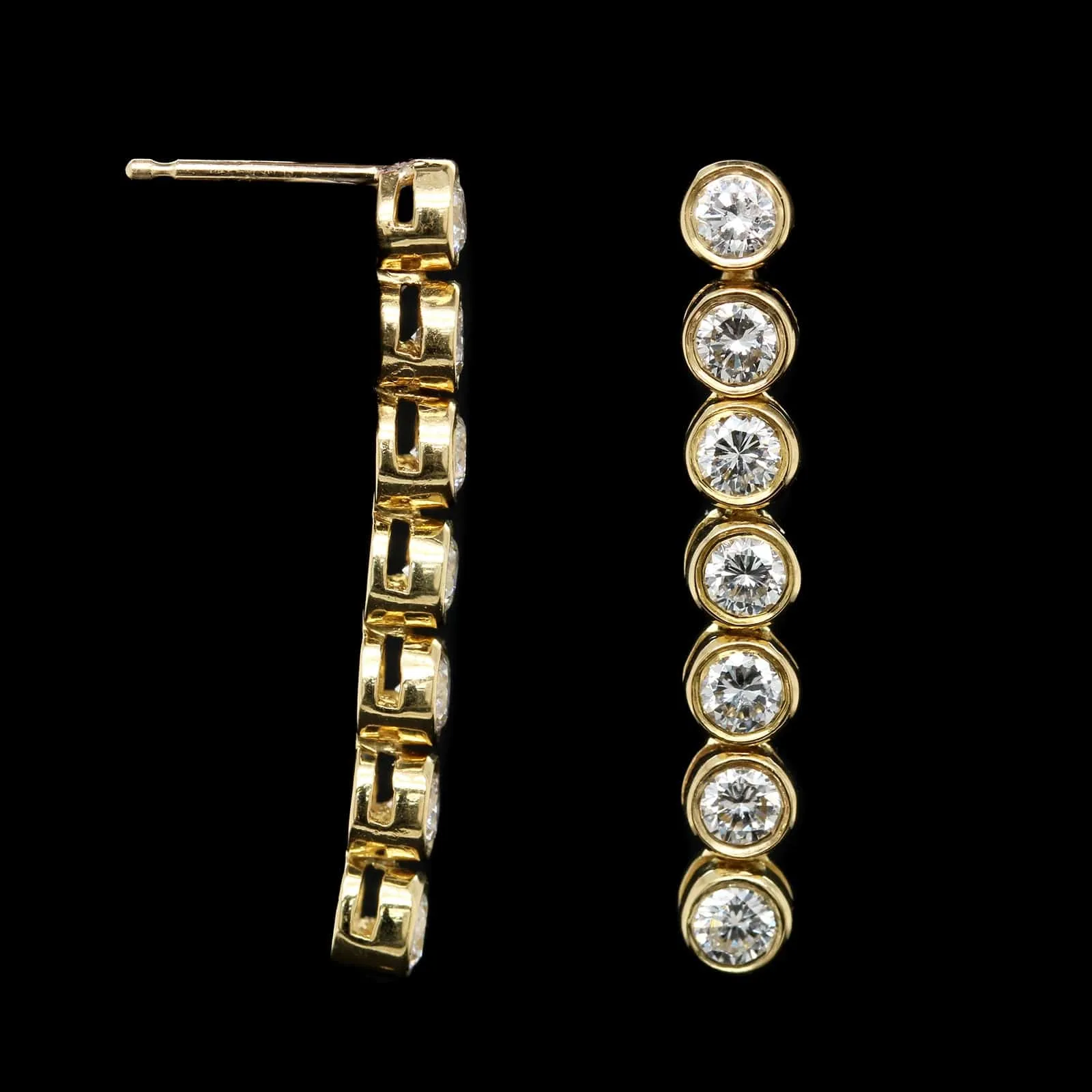 14K Yellow Gold Estate Diamond Drop Earrings