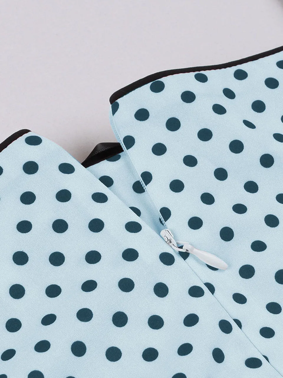 1950S Blue Polka Dots Vintage Swing Dress