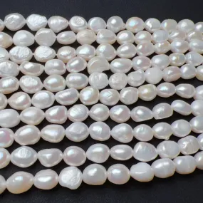 7-9mm Natural Nice Flash Freshwater Pearl Irregular Shape Bead Strands DIY Jewelry Making Project