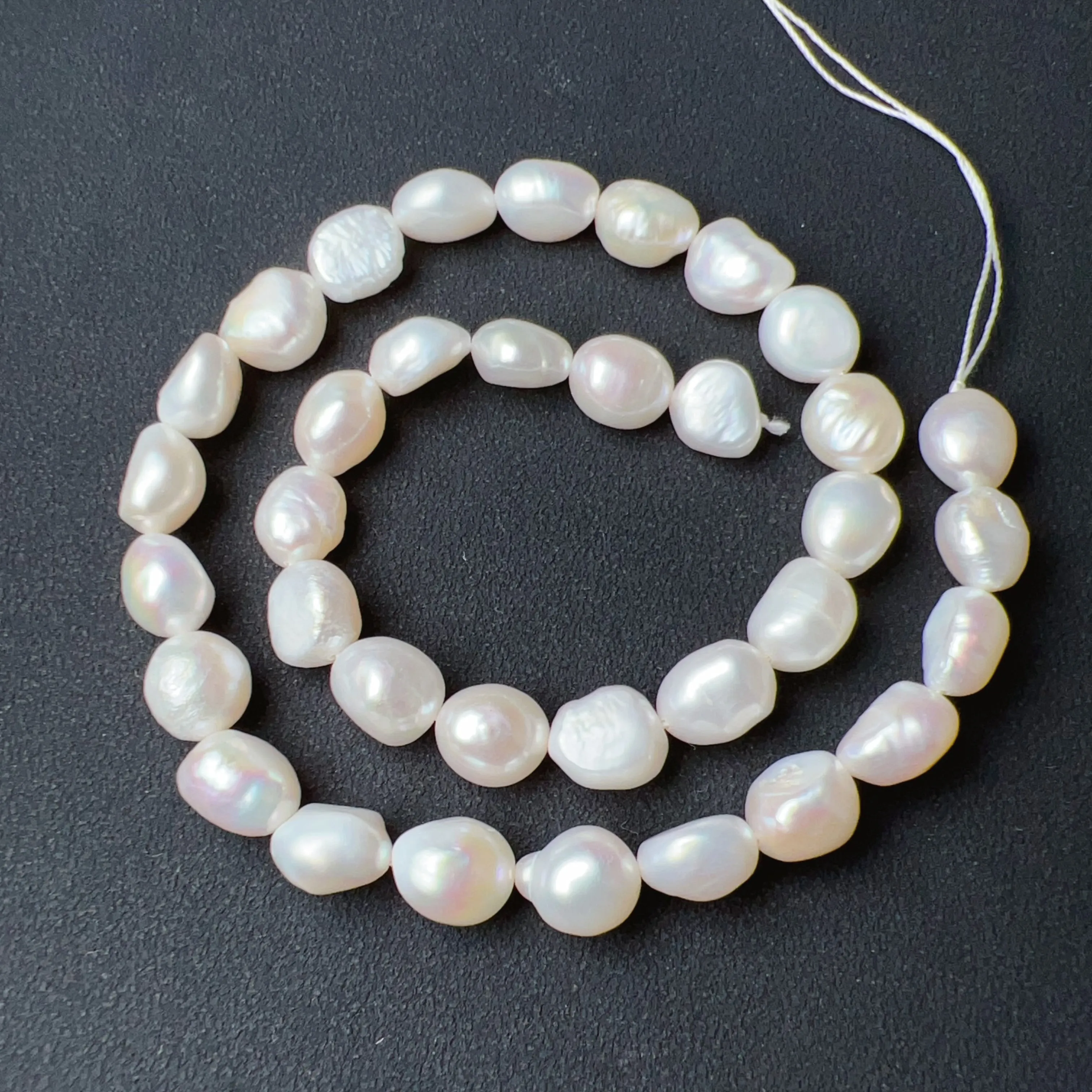 7-9mm Natural Nice Flash Freshwater Pearl Irregular Shape Bead Strands DIY Jewelry Making Project