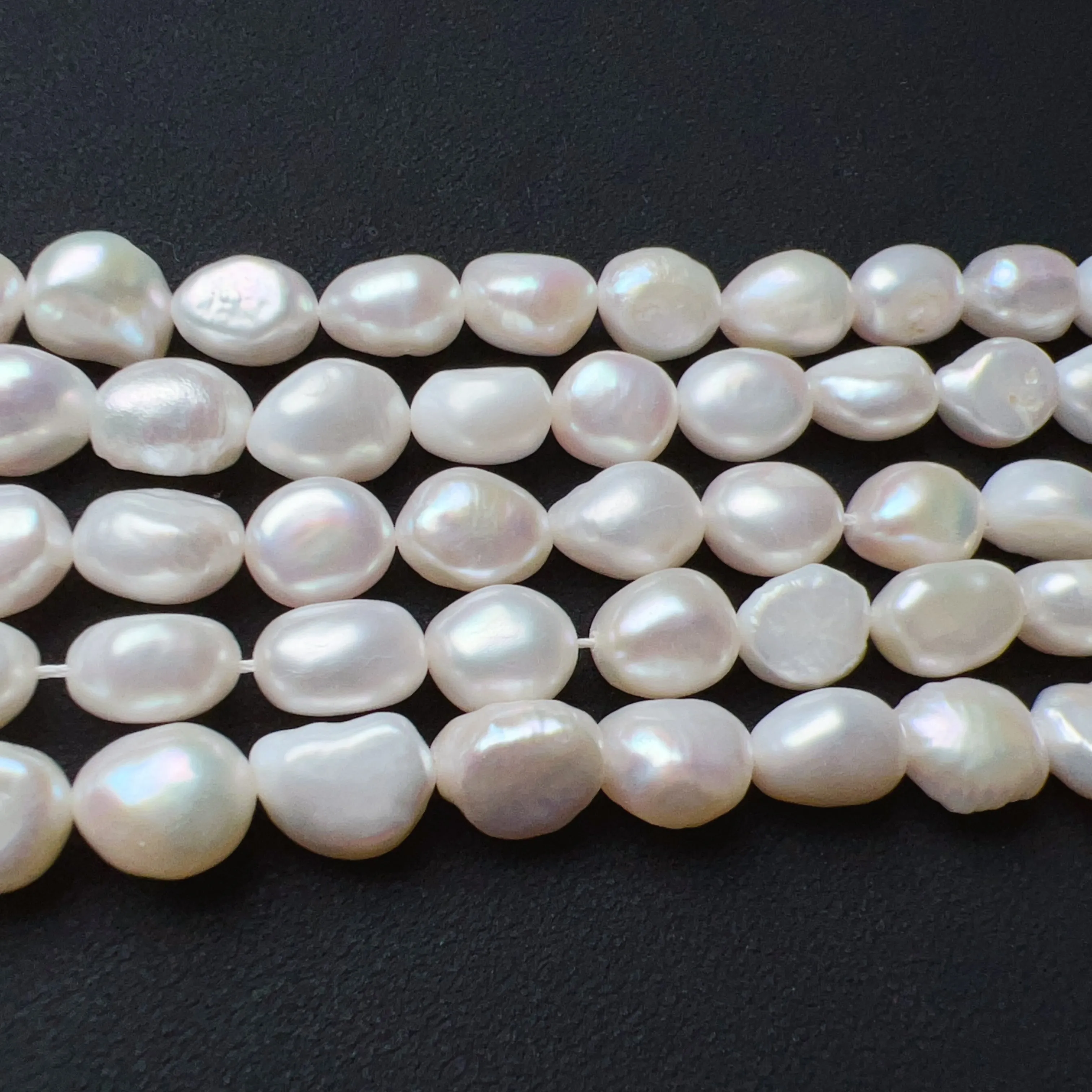 7-9mm Natural Nice Flash Freshwater Pearl Irregular Shape Bead Strands DIY Jewelry Making Project