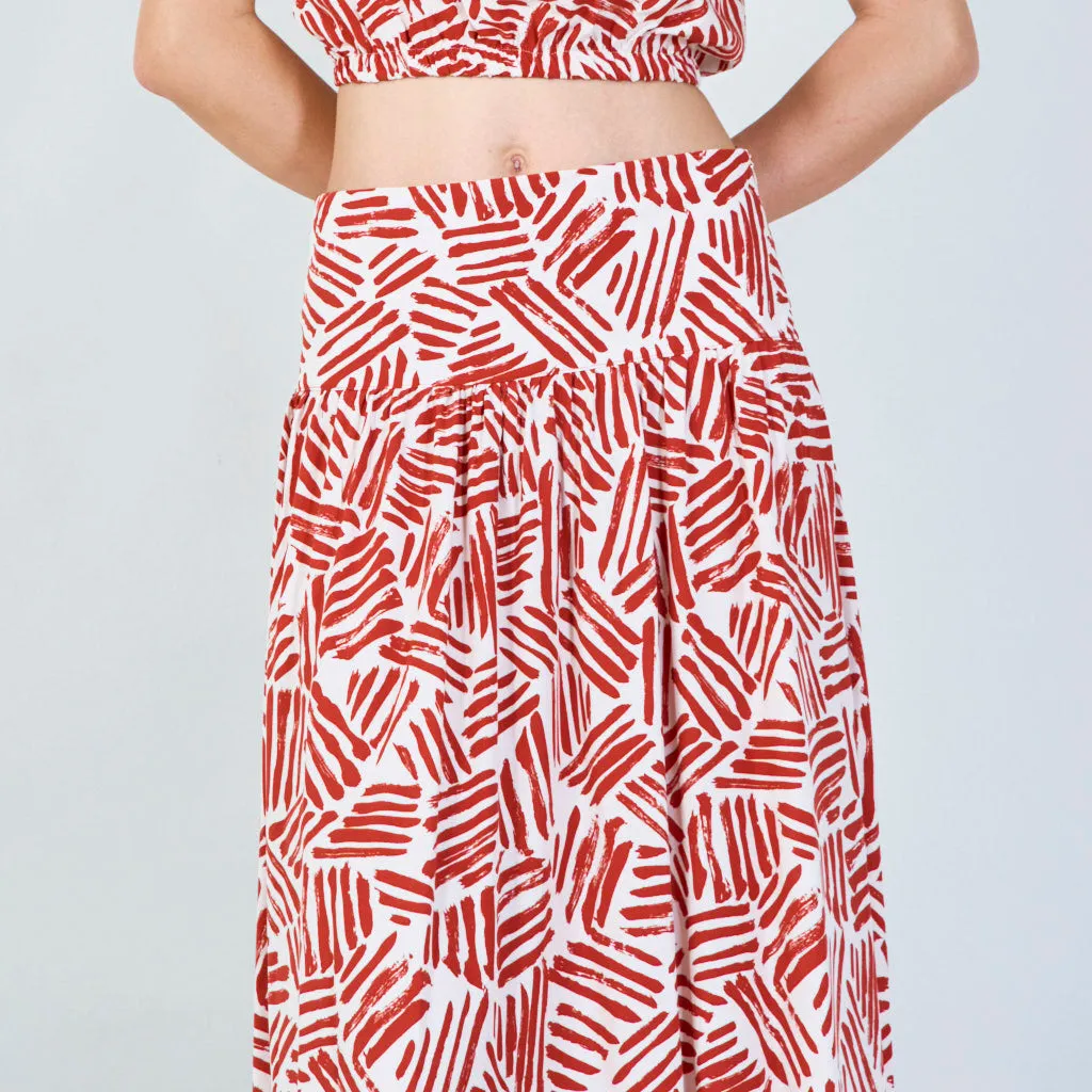 A-line skirt with abstract stripe print wholesale