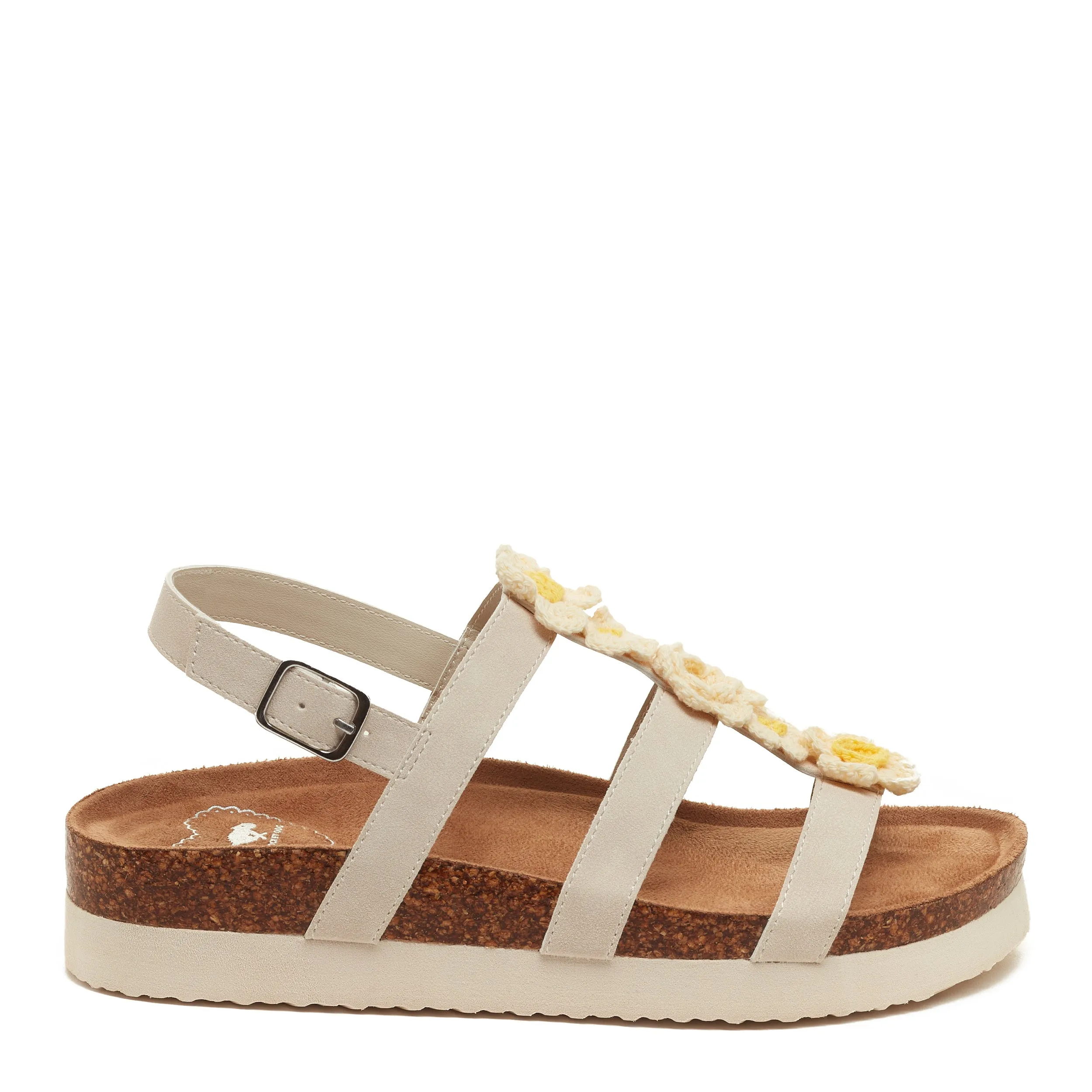 Abuzz Cream Buckle Strap Sandals