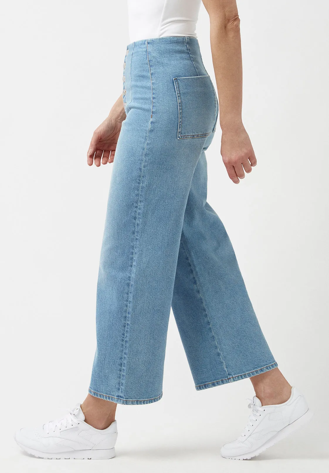 Adela High Rise Cropped Women's Jeans with Buttoned Fly - BL15874