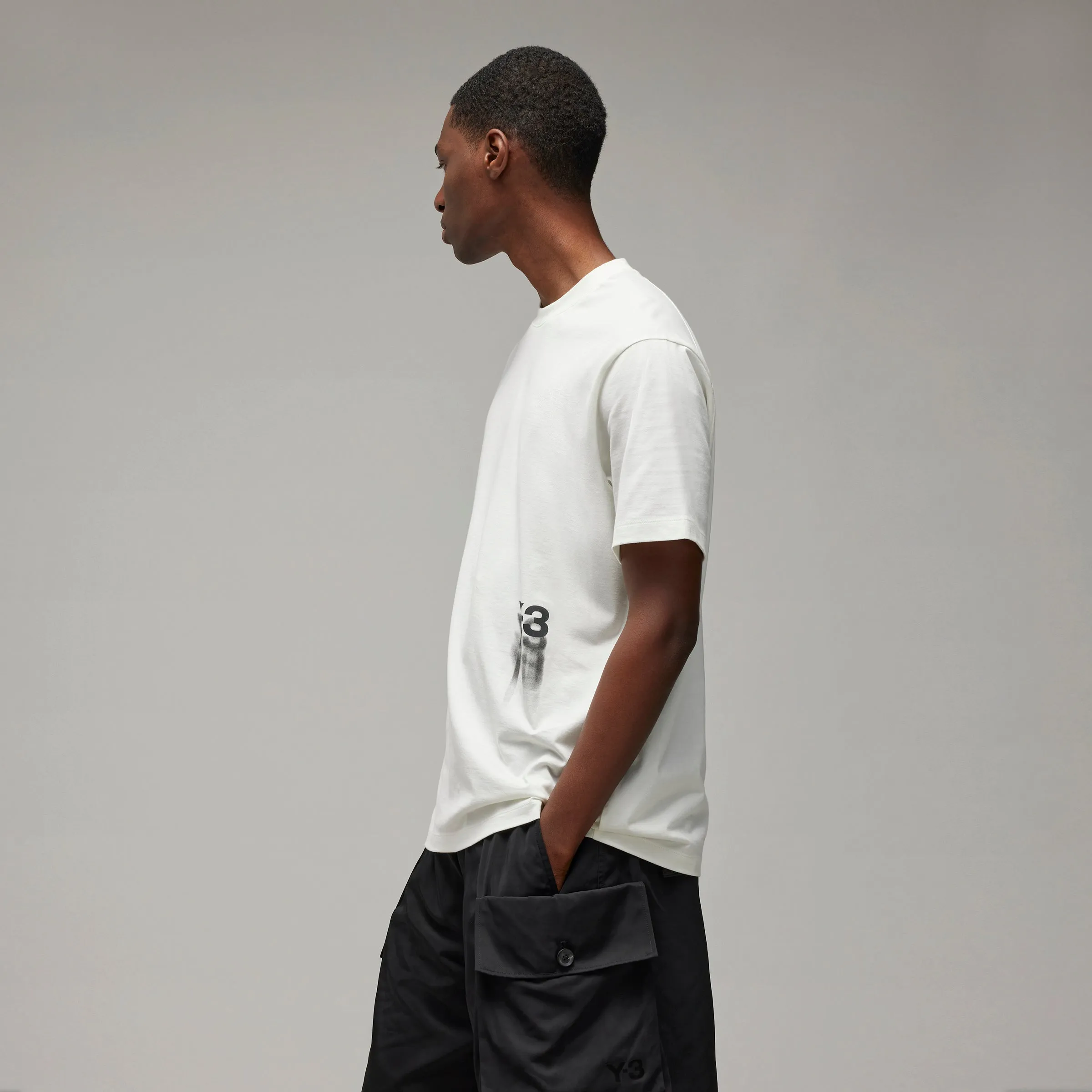 ADIDAS Y-3 Graphic Short Sleeve Tee Off White