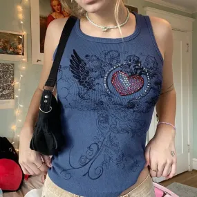 Aesthetic Heart And Wings Tank Top