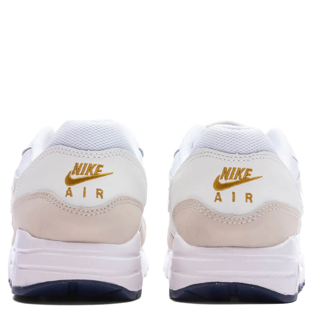 Air Max 1 (GS) - White/Light Orewood Brown/Bronzine