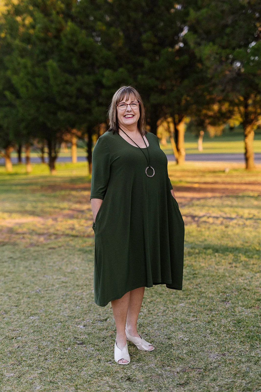 ANASTASIA Dress in Olive Allure