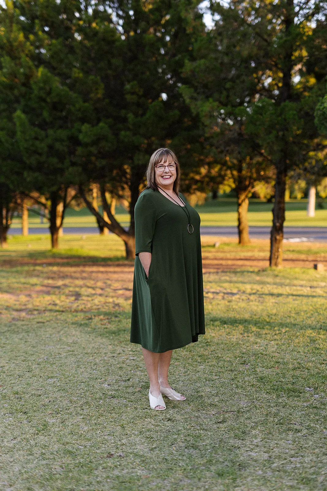 ANASTASIA Dress in Olive Allure