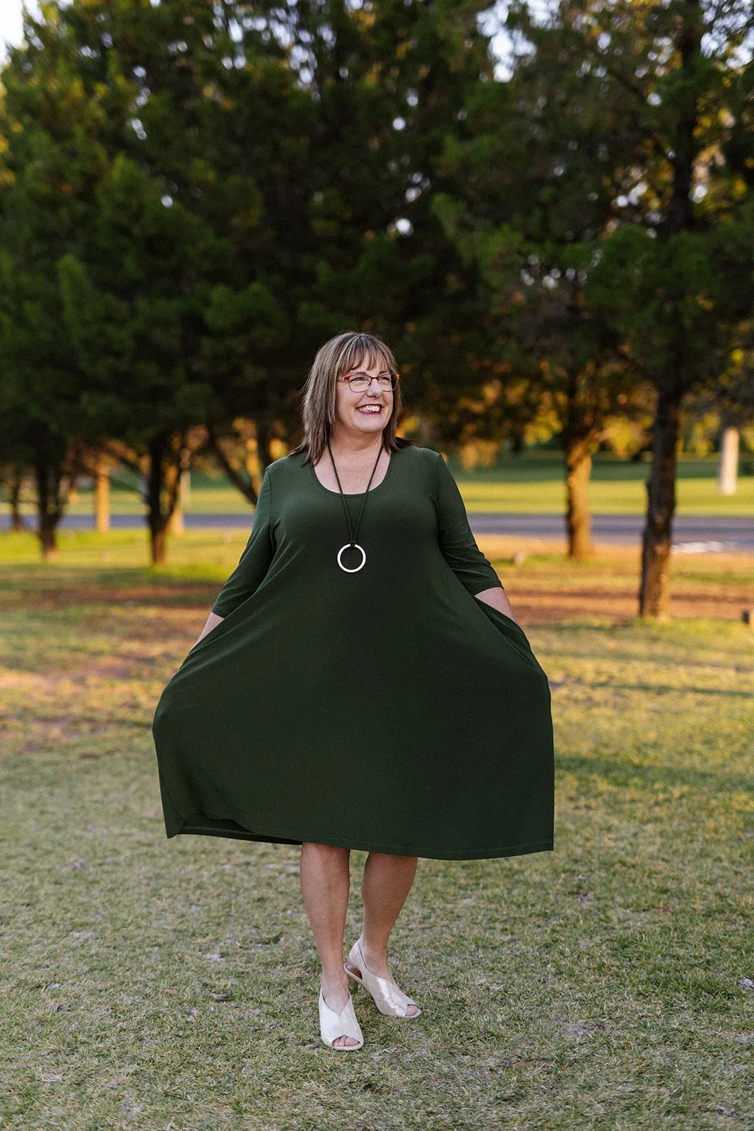 ANASTASIA Dress in Olive Allure