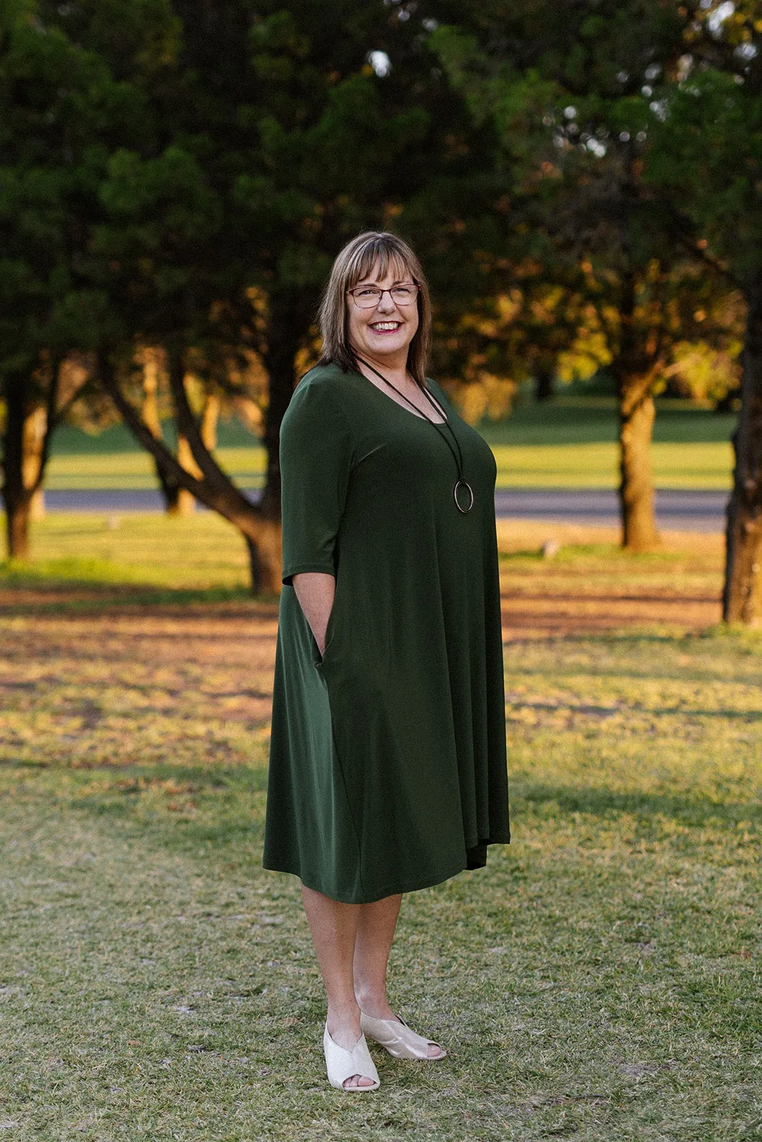 ANASTASIA Dress in Olive Allure