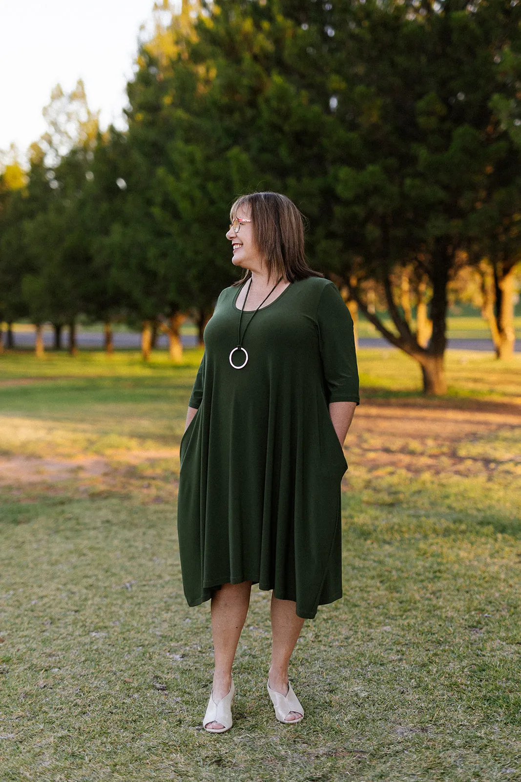 ANASTASIA Dress in Olive Allure