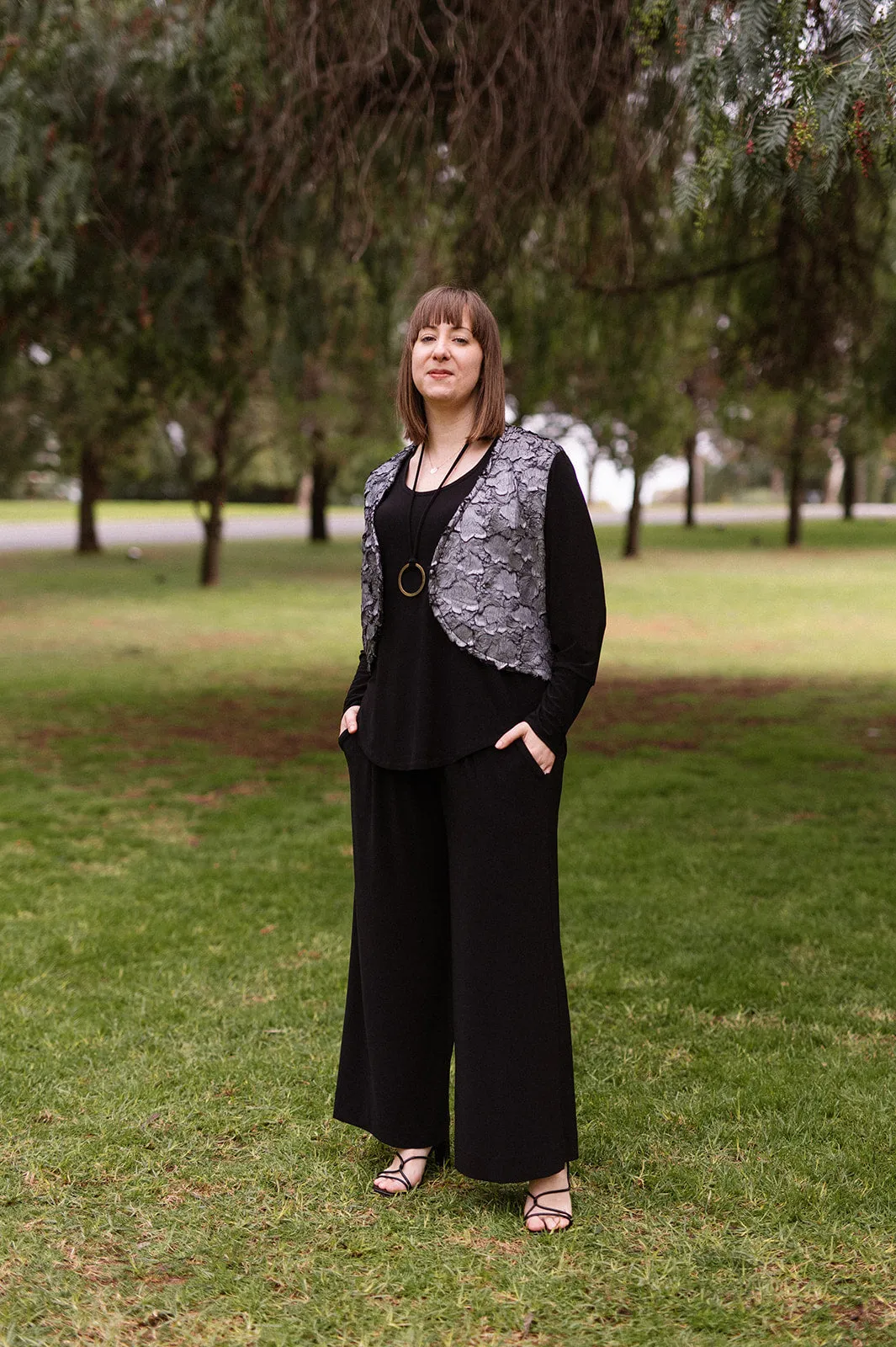 AQUILA Wide Leg Pant in Black Allure