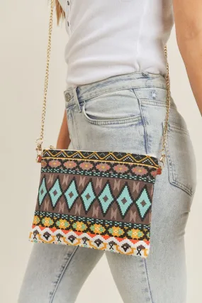 Aztec Crossbody and Wristlet Bag