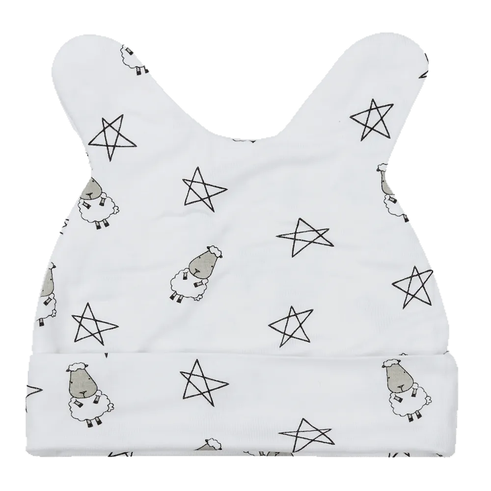 Baa Baa Sheepz Beanie Cap - White Small Star and Sheepz