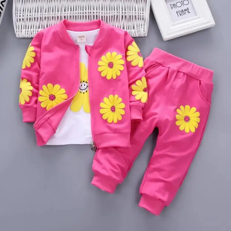 Baby Girl 0-4y Animal Floral Pink Tracksuit Sets