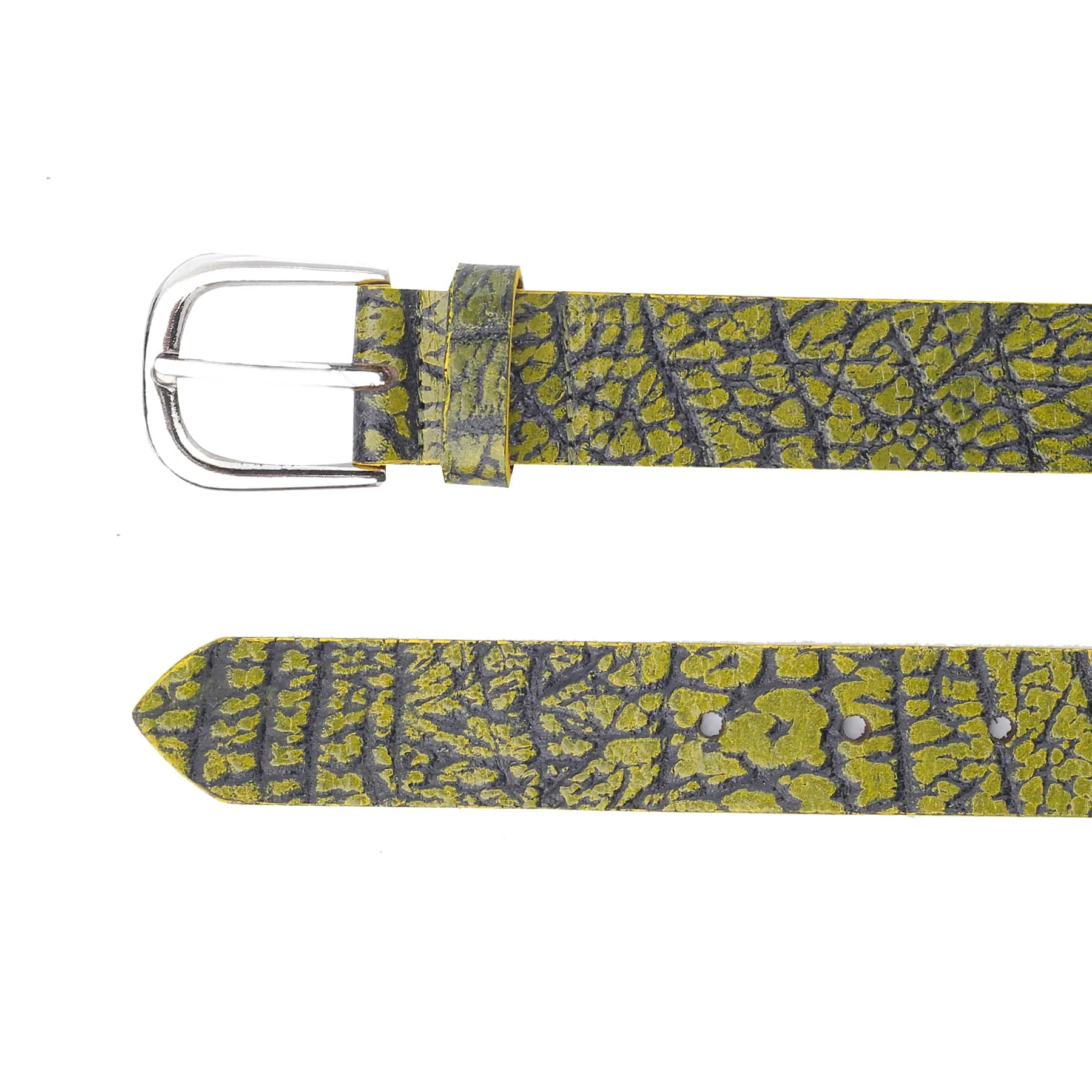 Bacca Bucci 'AURELIA VIRENTIS' Elite Series: Women’s Textured Genuine Leather Belt with Artisanal Pattern