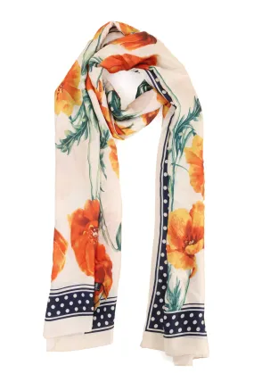 BLOSSOM EMBRACE SCARF-OFFWHITE