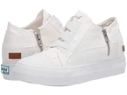 Blowfish Malibu Mamba White Color Washed Canvas Comfort Slip On Fashion Sneaker