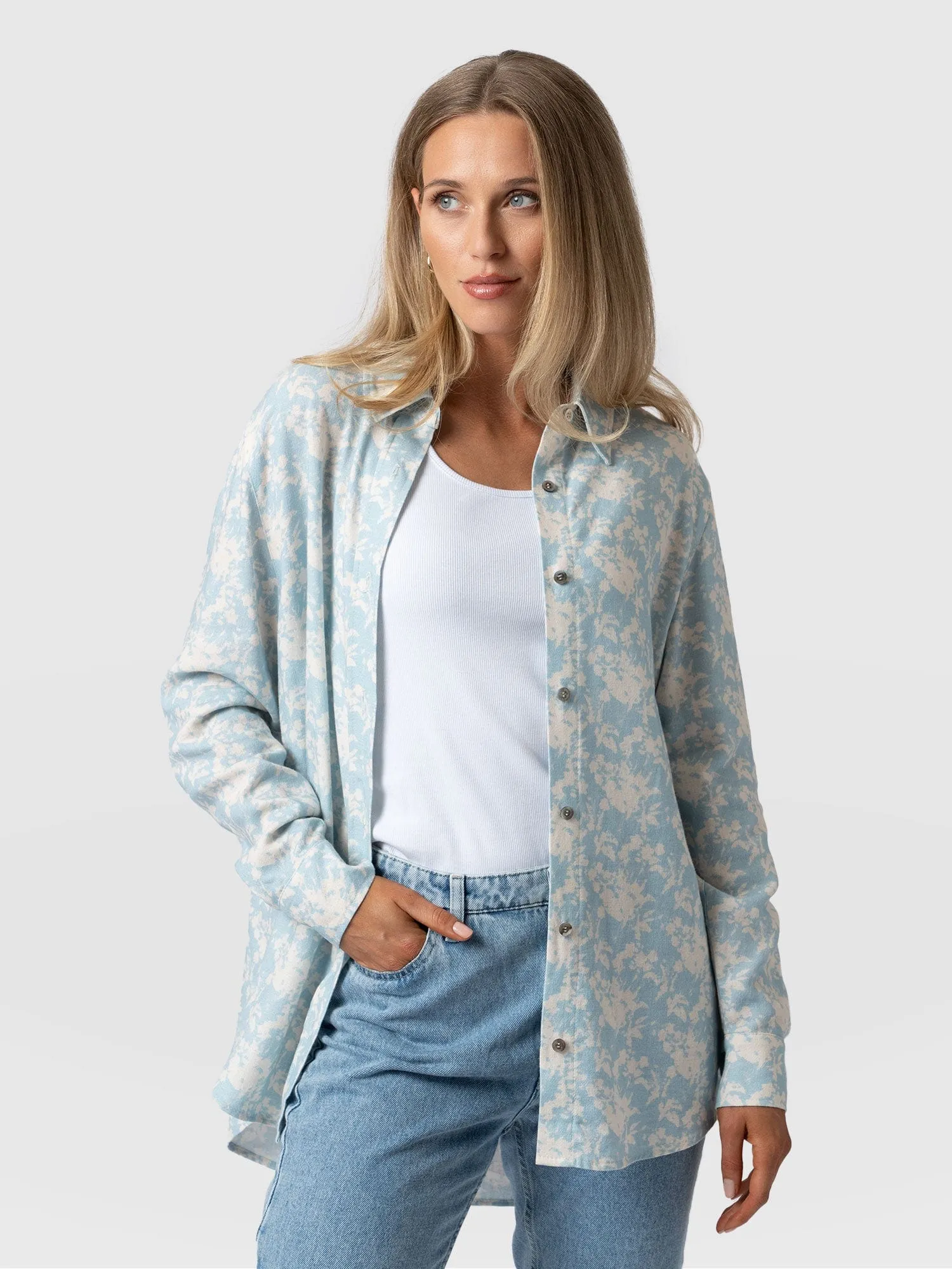 Boyfriend Shirt - Blue Pixel