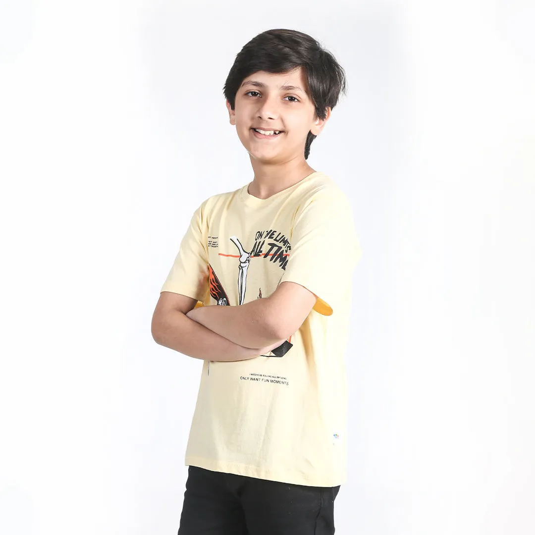 Boys Yellow Graphic T-Shirt