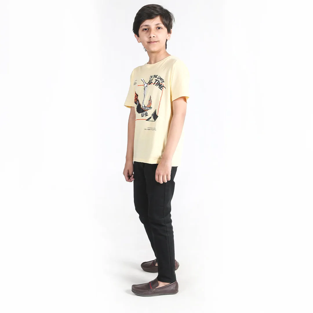 Boys Yellow Graphic T-Shirt