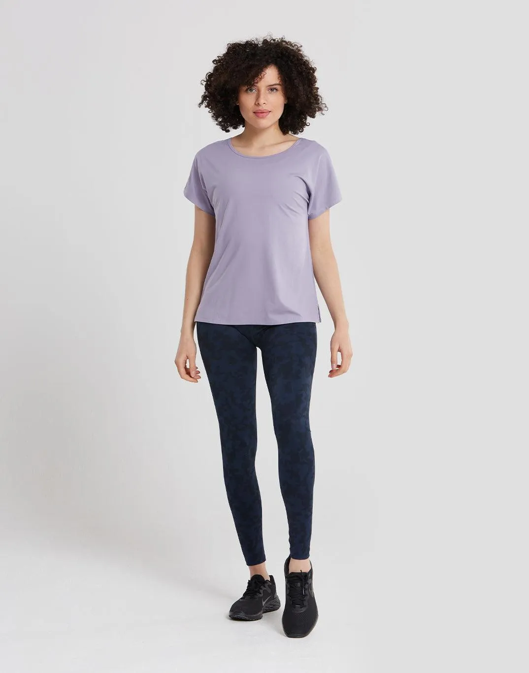 Breathe Open Back Tee in Lilac