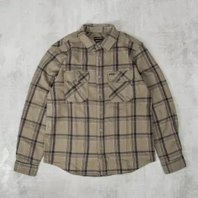 Brixton Bowery Stretch Flannel - Olive Surplus / Black / White