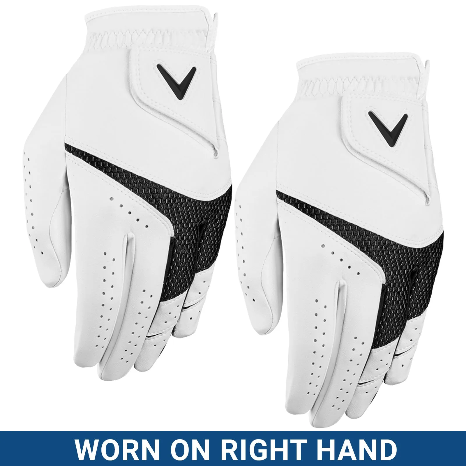 Callaway Mens Weather Spann RIGHT Hand Glove (2 Pack)