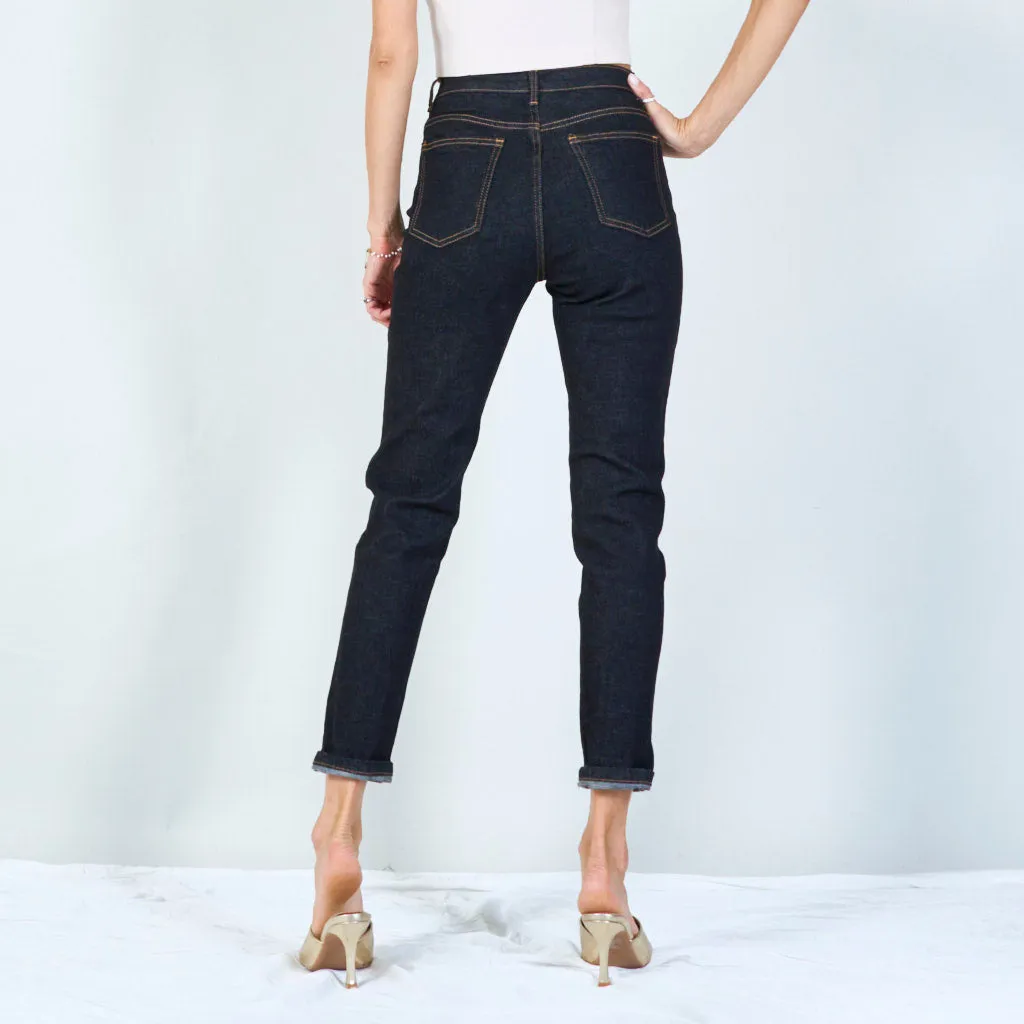 Classic cuffed skinny jeans wholesale