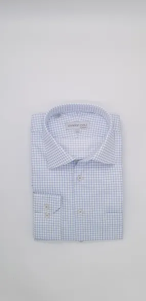 Classic Fit Check Dress Shirt Blue S436