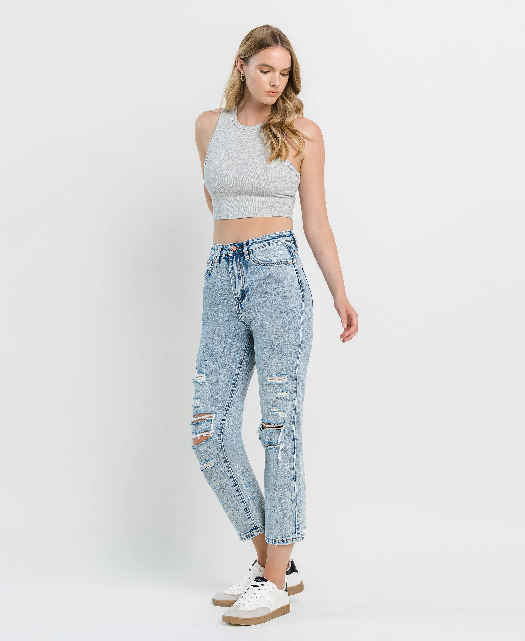 Clear Sky - Super High Rise 90's Vintage Straight Jeans