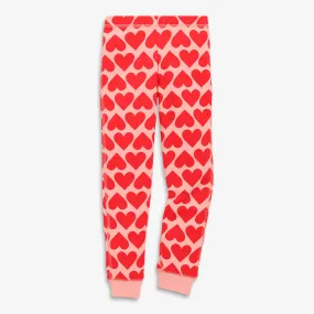 Clearance kids organic pj pant in bold red heart