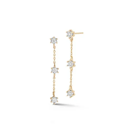 Dana Rebecca Designs - Ava Bea - Delicate Drop Earrings with Diamonds, Yellow Gold