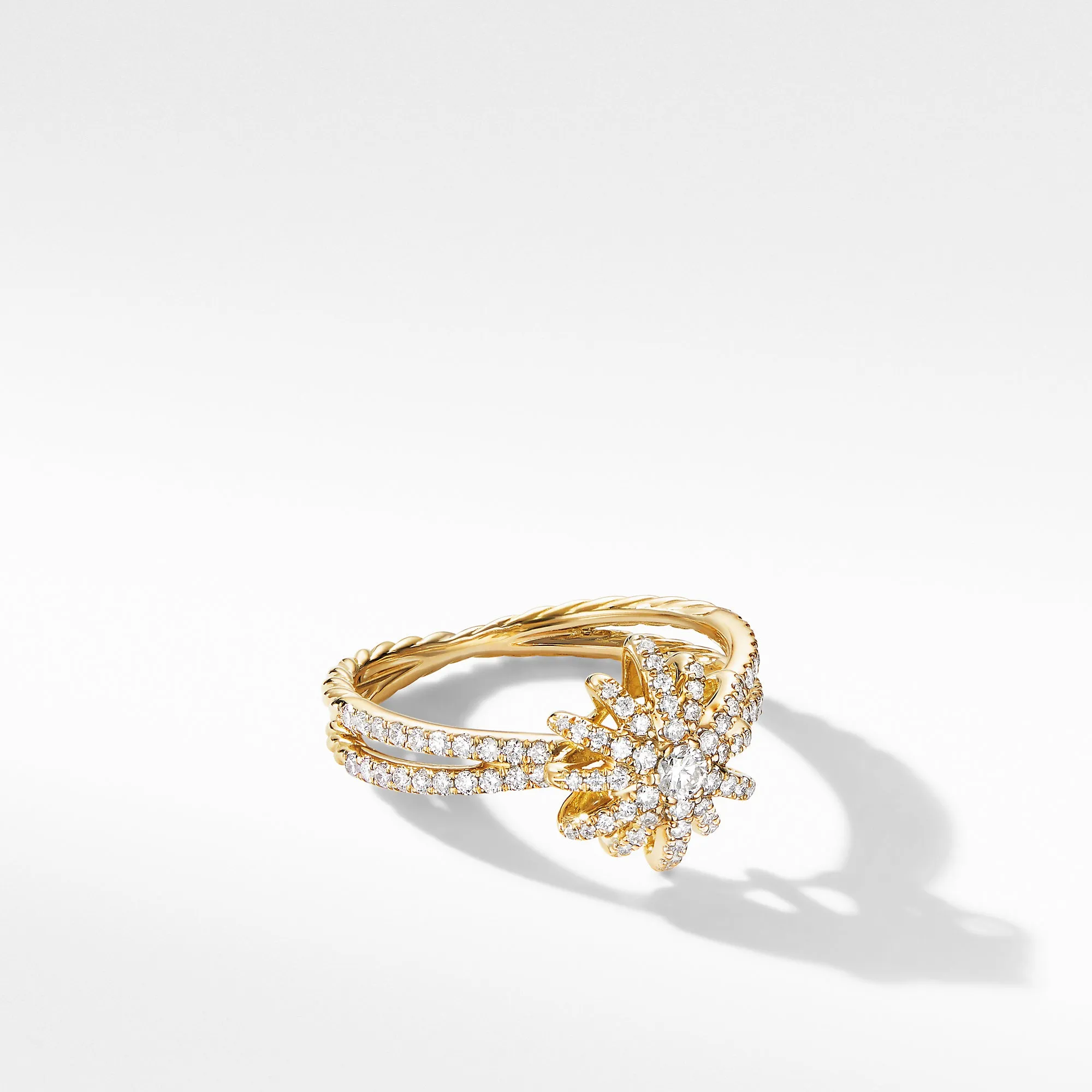 David Yurman Starbust Ring in 18K Yellow Gold with Pave Diamonds