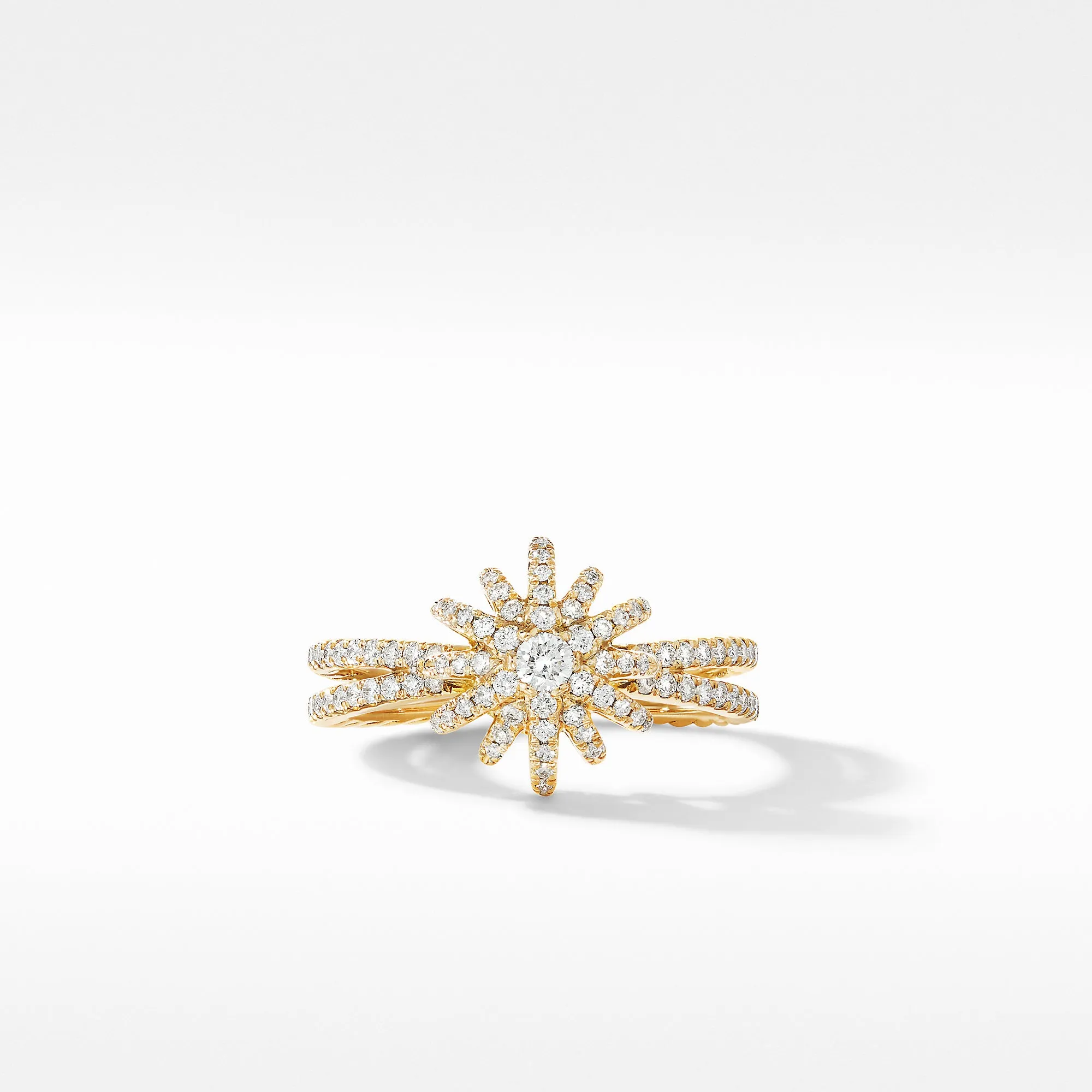 David Yurman Starbust Ring in 18K Yellow Gold with Pave Diamonds