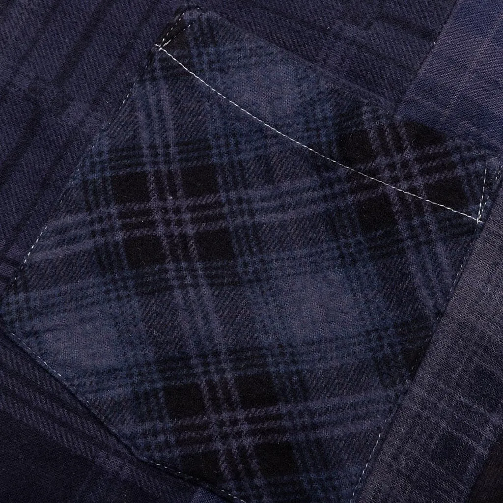 Flannel Shirt 7 Cuts Shirt Over Dye - Purple