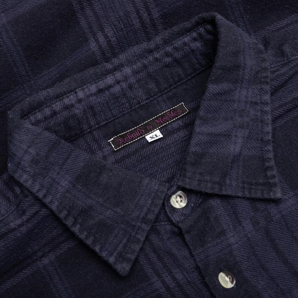 Flannel Shirt 7 Cuts Shirt Over Dye - Purple