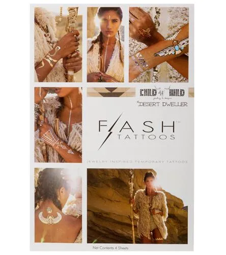 Flash Tattoos Desert Dweller Pack Metallic Tattoos 4 Sheets Epic Festival Favorites Thunderbird Asp Scarab Beetle Gypsy Lovin Light Most Coveted