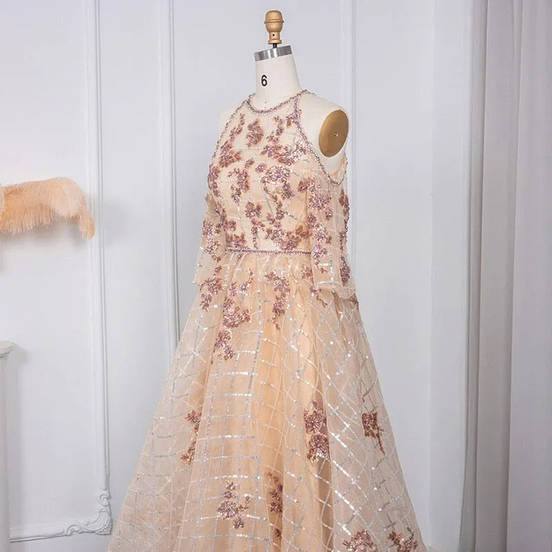 Floral Organza Evening Dress