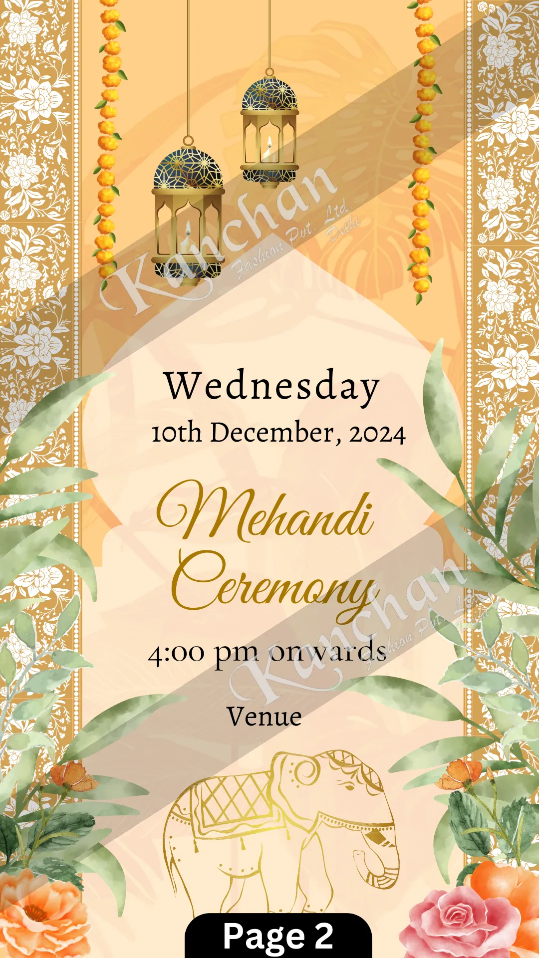 Floral Video Wedding Invite