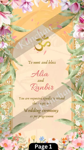 Floral Video Wedding Invite