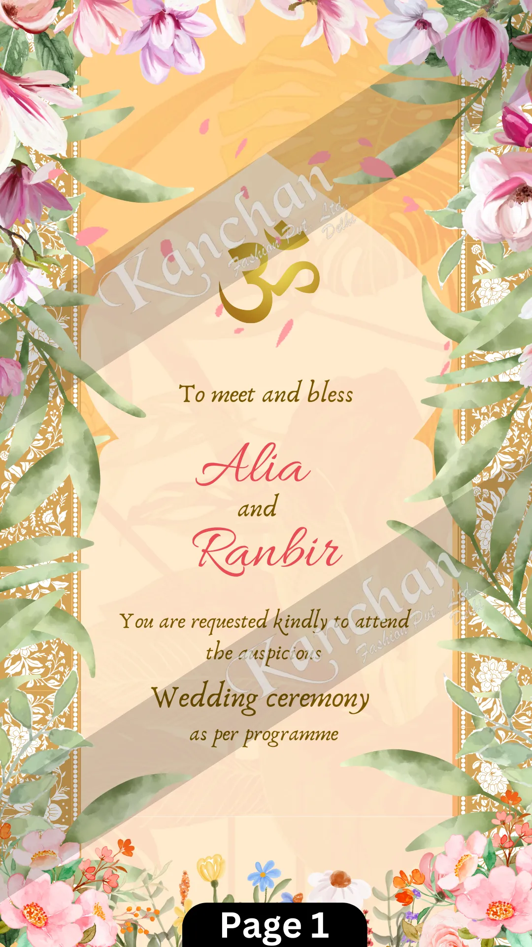 Floral Video Wedding Invite