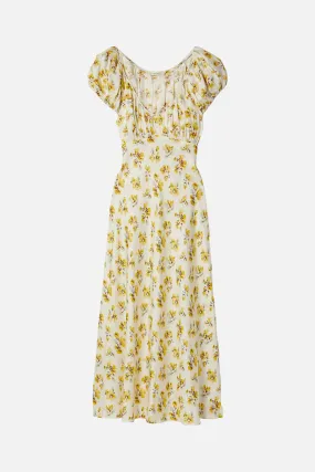 Florencia Dress in Gold Frolicking Floral