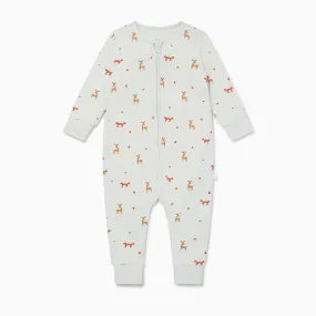 Fox Print Clever Zip Romper