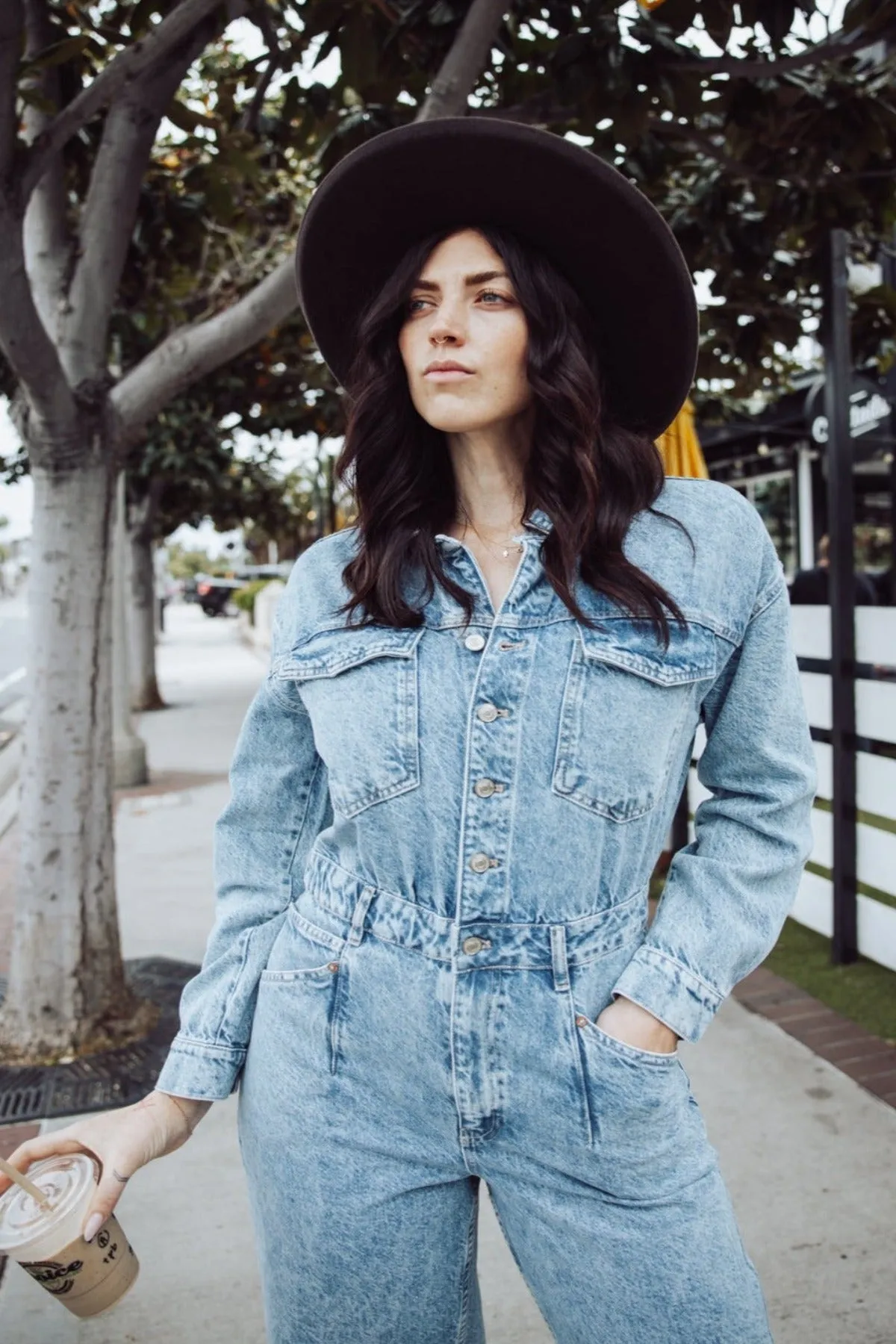 Free People Touch The Sky Denim Jumpsuit