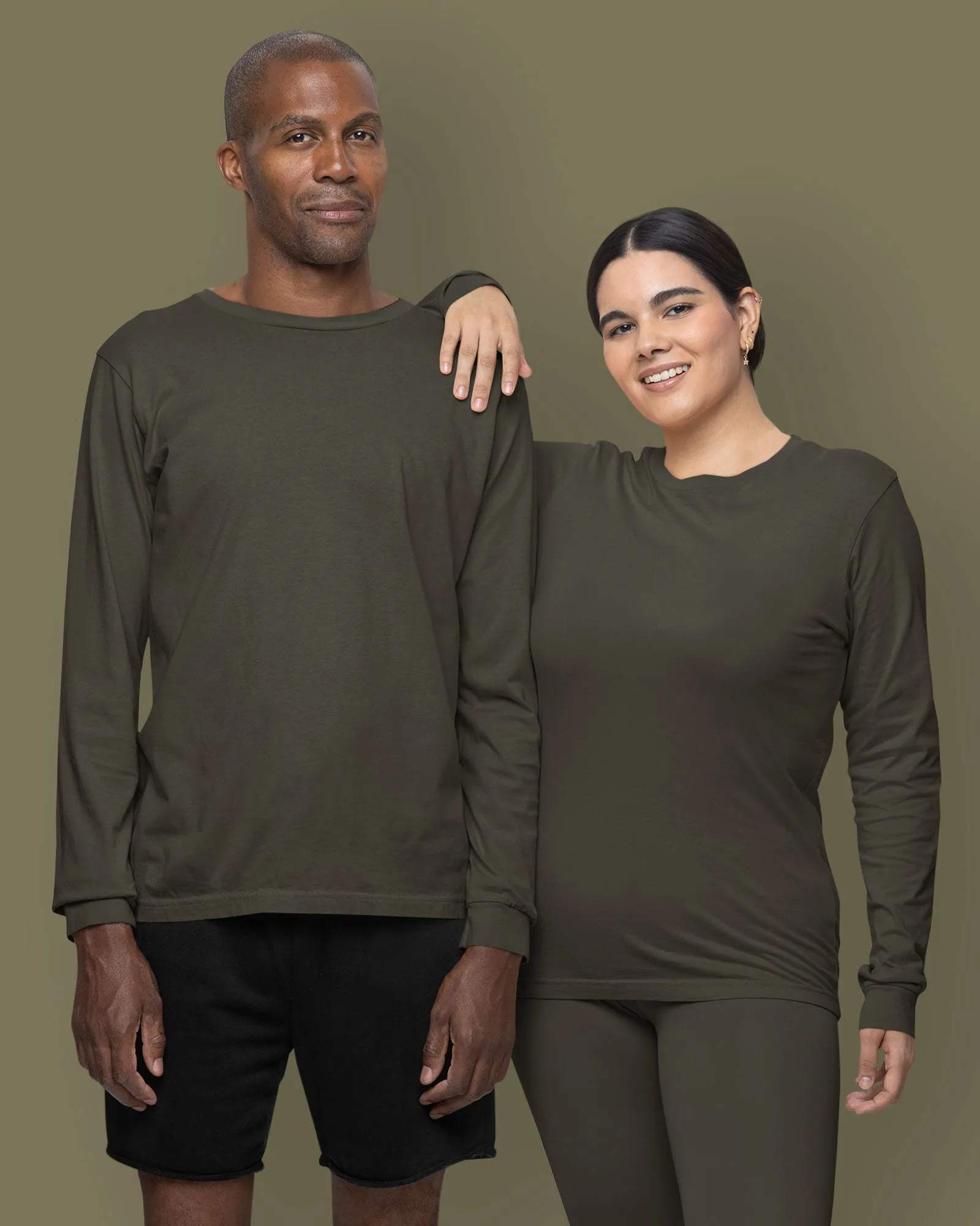 Full Sleeves Crew Neck: Military Green