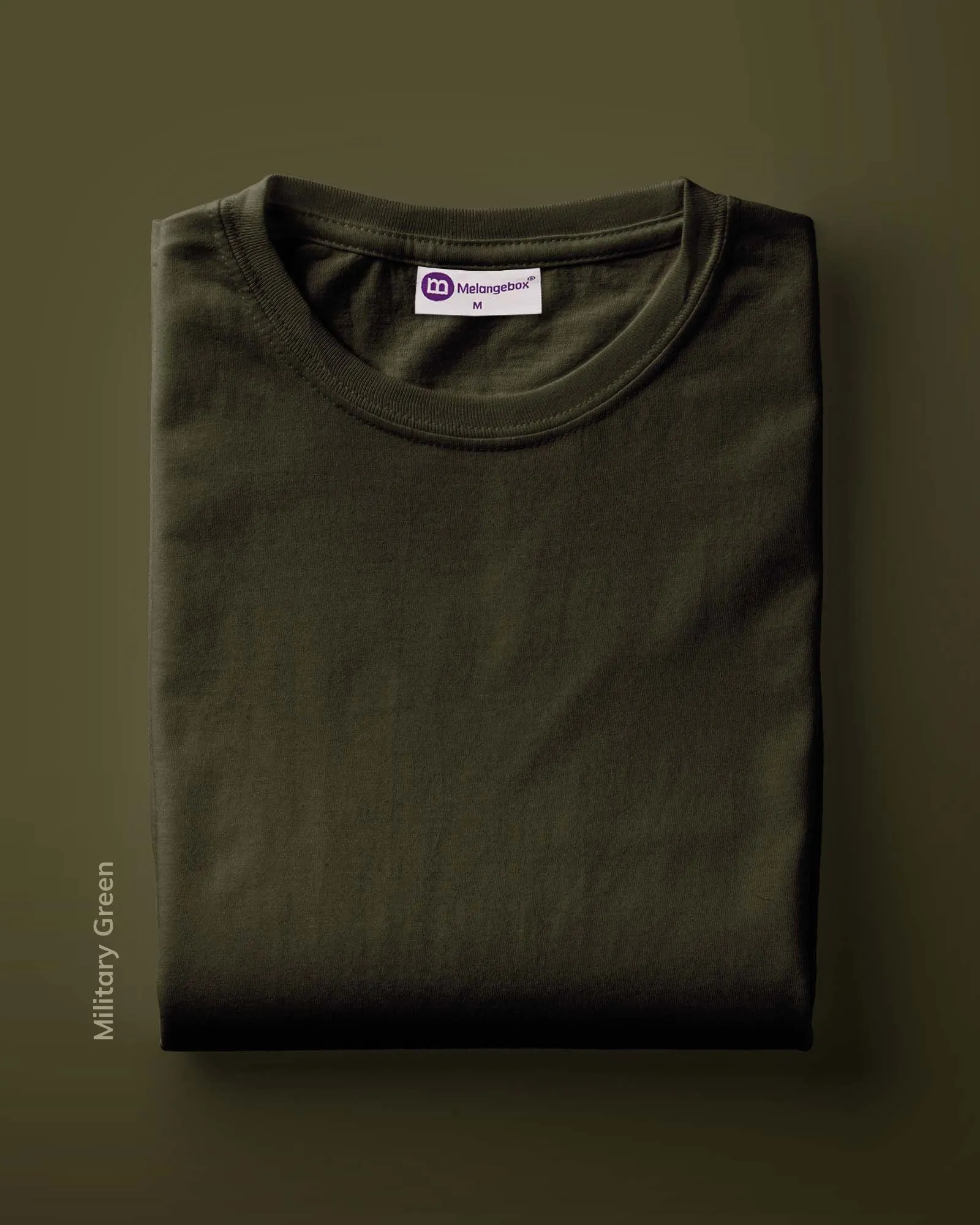 Full Sleeves Crew Neck: Military Green