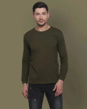 Full Sleeves Crew Neck: Military Green